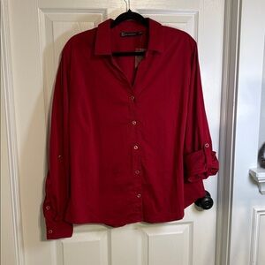New York & Company Rich Red Shirt